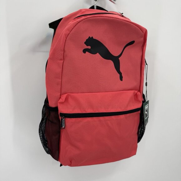 Puma Rhythm Backpack & Pencil Pouch In Coral Pink Girl/Woman School Gym - Picture 3 of 16